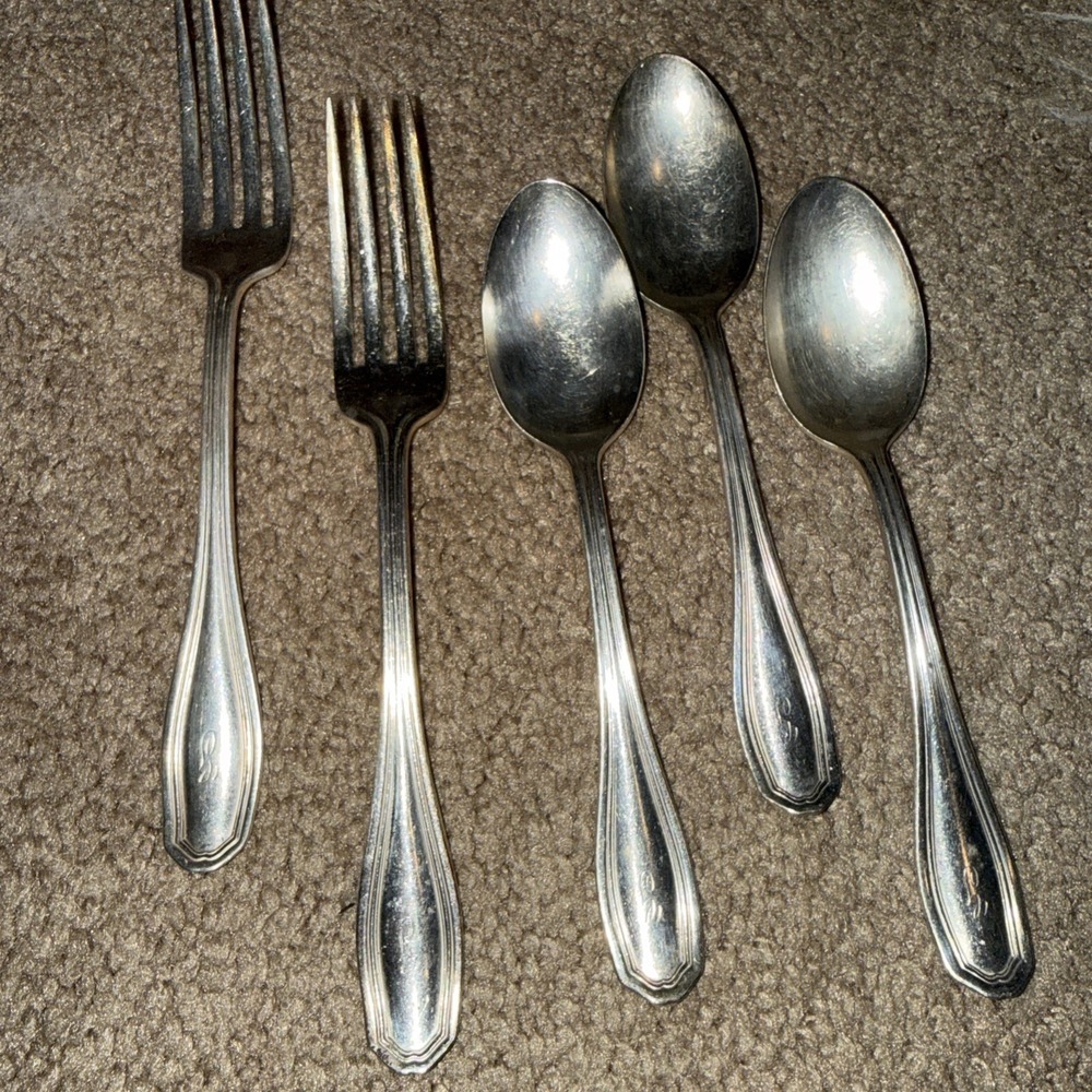 Vintage WM Roger‎ And Sons Fork &Spoons Monogrammed "G"